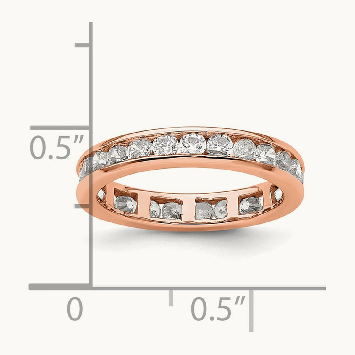 Channel Set Eternity Band, 0.50-1.00 ct tw Lab-Grown Diamond — 1 ct, 14K Rose Gold