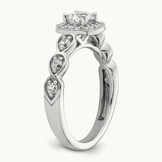 Halo Engagement Ring, 1.00 ct tw Lab-Grown Diamond