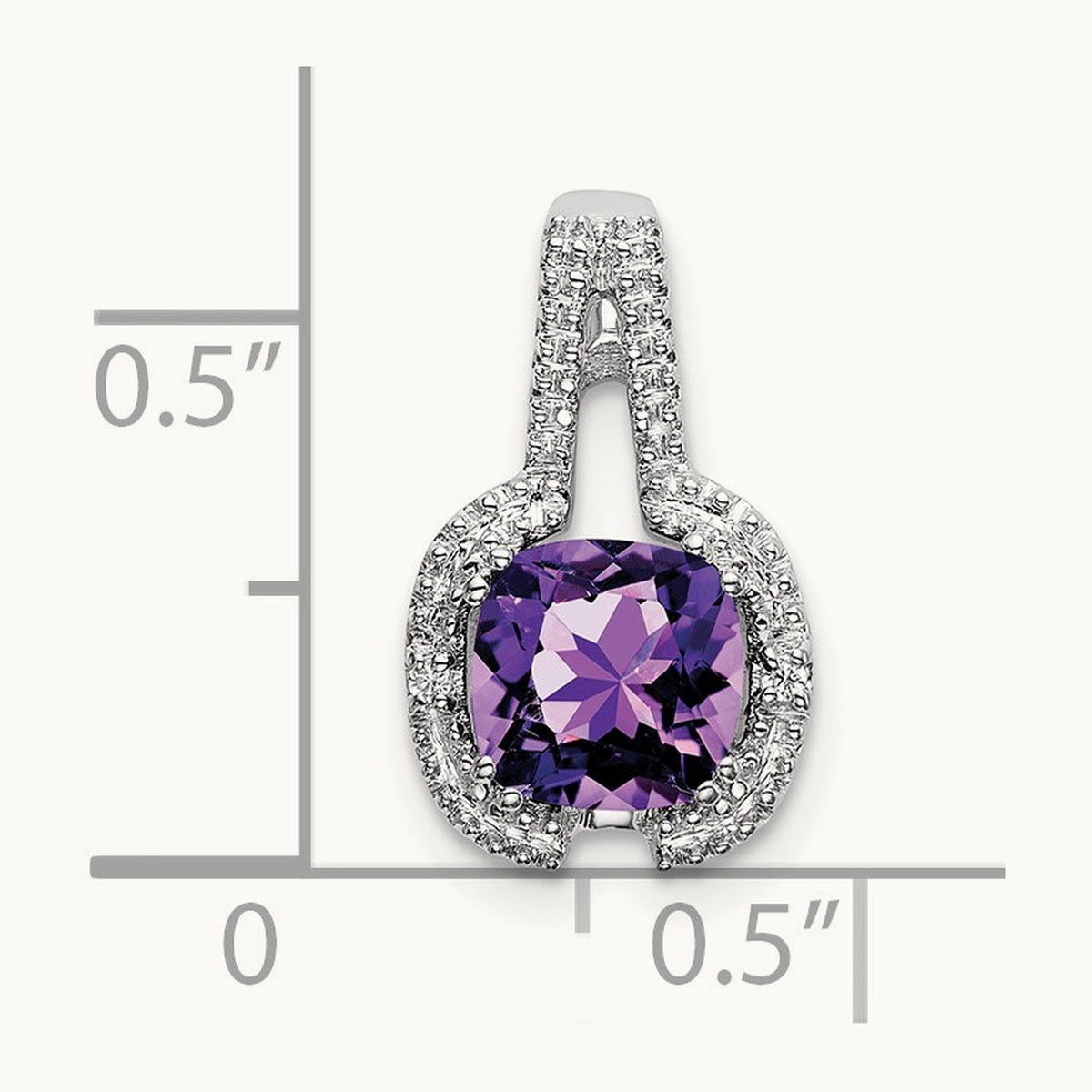 Cushion Amethyst and Diamond Pendant — photo set