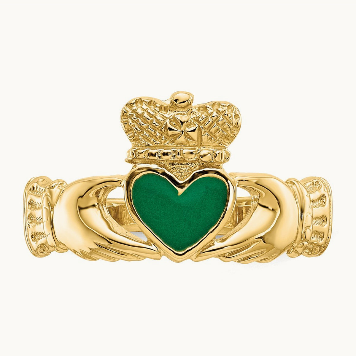 Enamel Claddagh Ring, 14K