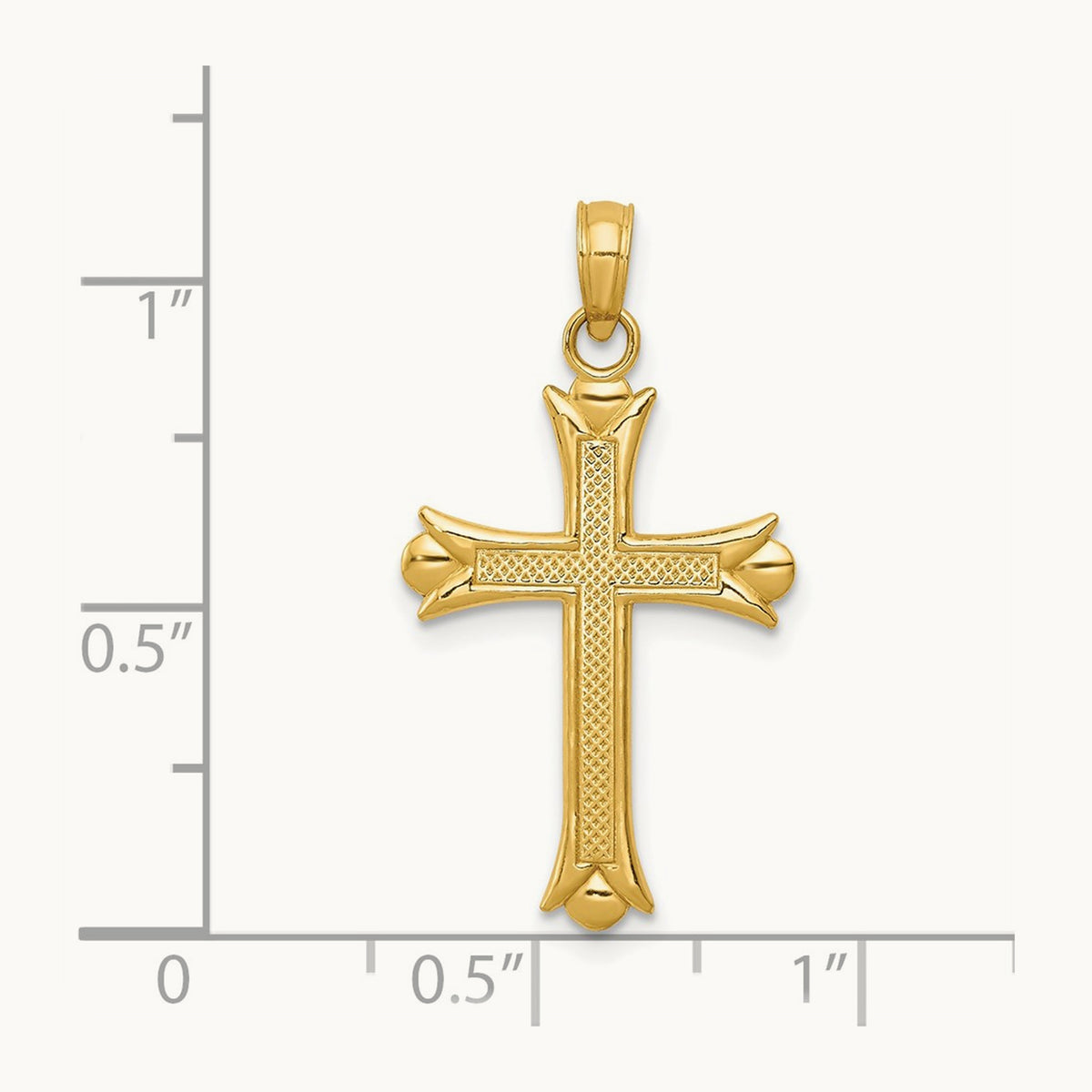 Fleur De Lis Cross Pendant — 14K Yellow Gold