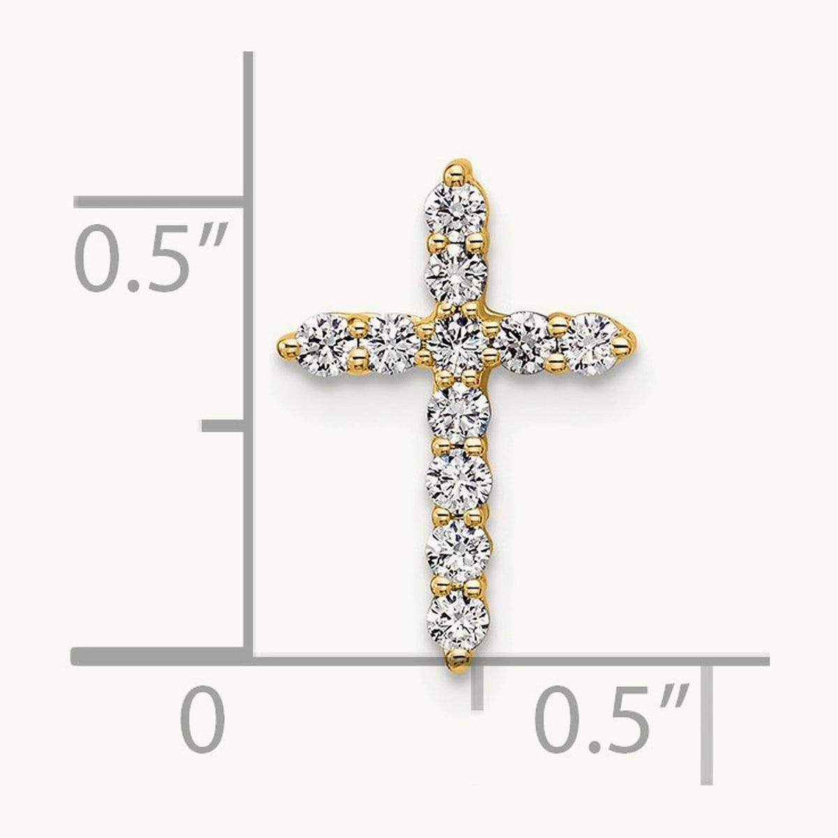 Cross Chain Slide Pendant, 0.20 ct tw Lab-Grown Diamond — 14K Yellow Gold