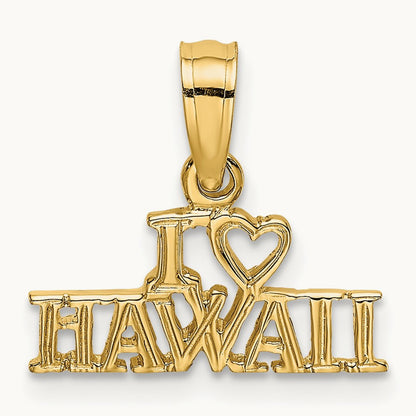 I HEART HAWAII Charm, 14K