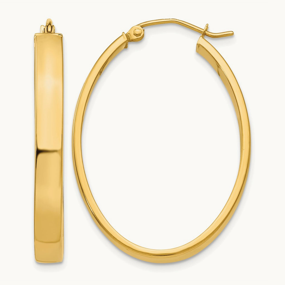 Lightweight Oval Hoop Earrings — 25mm