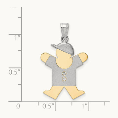 AA Diamond Kid Pendant, 14K Two-tone