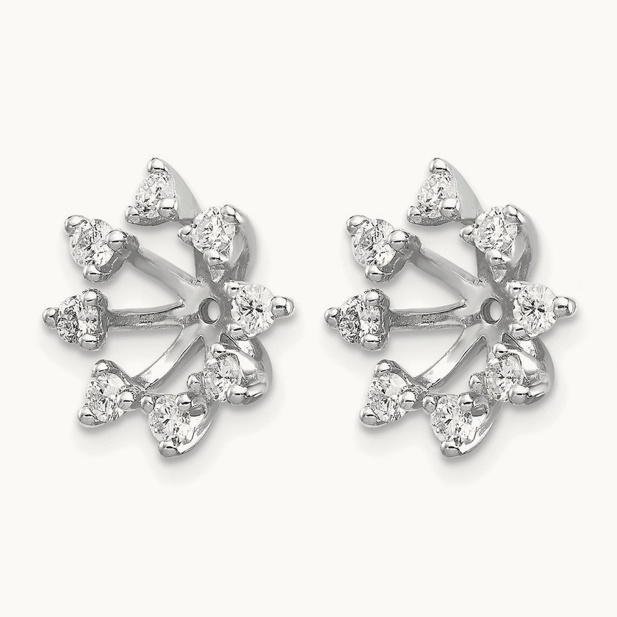 AA Fancy Diamond Earring Jacket, 14K White Gold