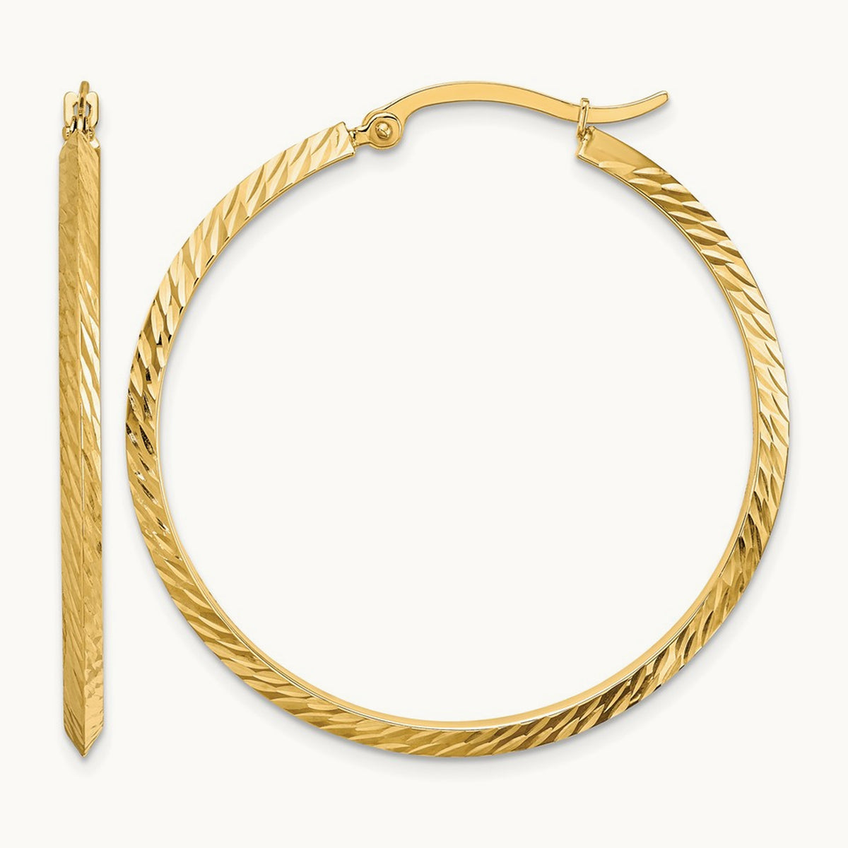 Polished Diamond-Cut Hoop Earrings — 39.25mm