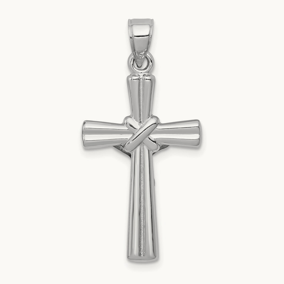 Reversible Crucifix Pendant — 14K White Gold, 34mm