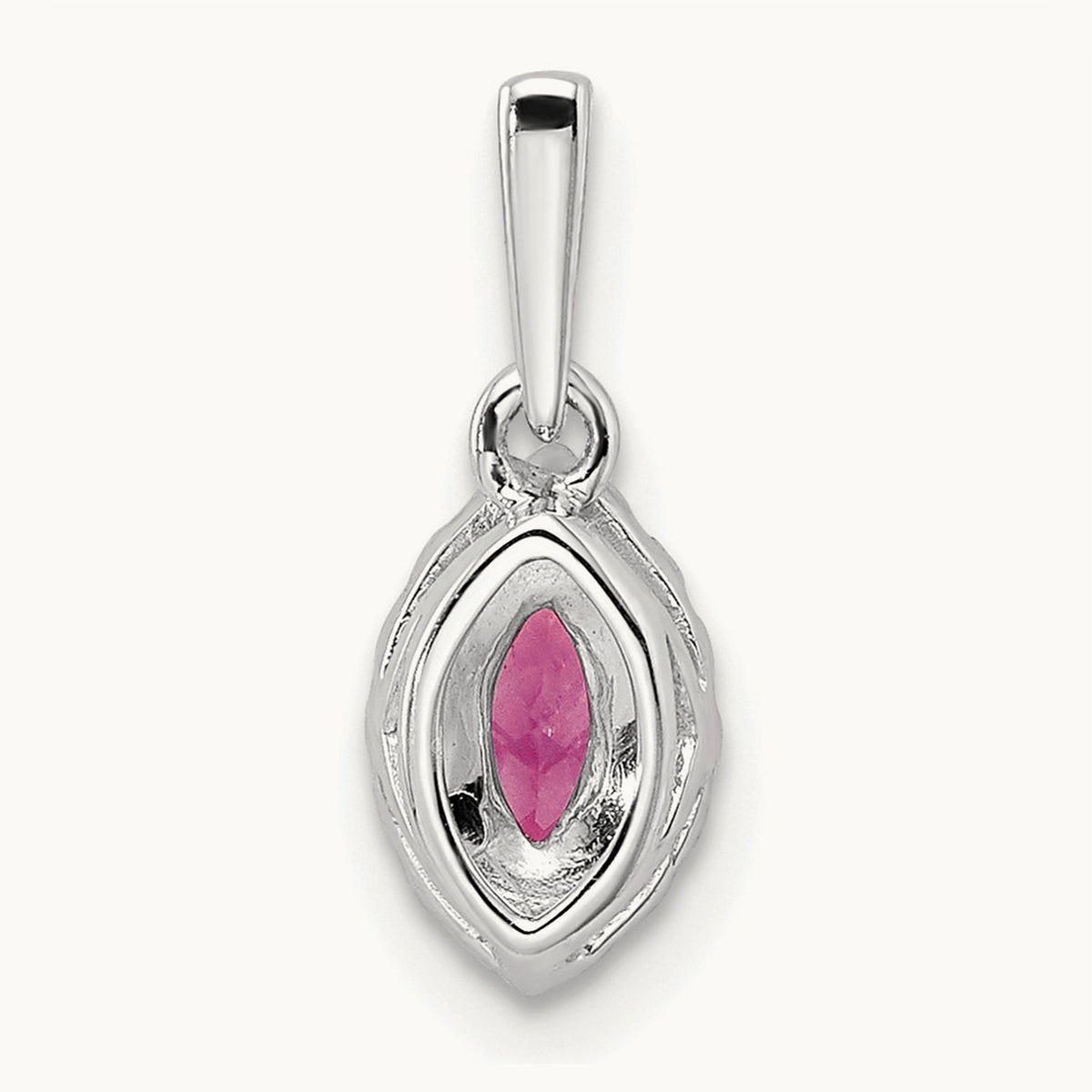 Created Sapphire Oct Birthstone Pendant, 0.10 ct tw Lab-Grown Diamond