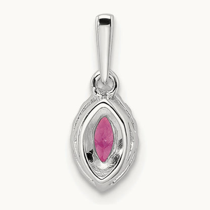Created Sapphire Oct Birthstone Pendant, 0.10 ct tw Lab-Grown Diamond
