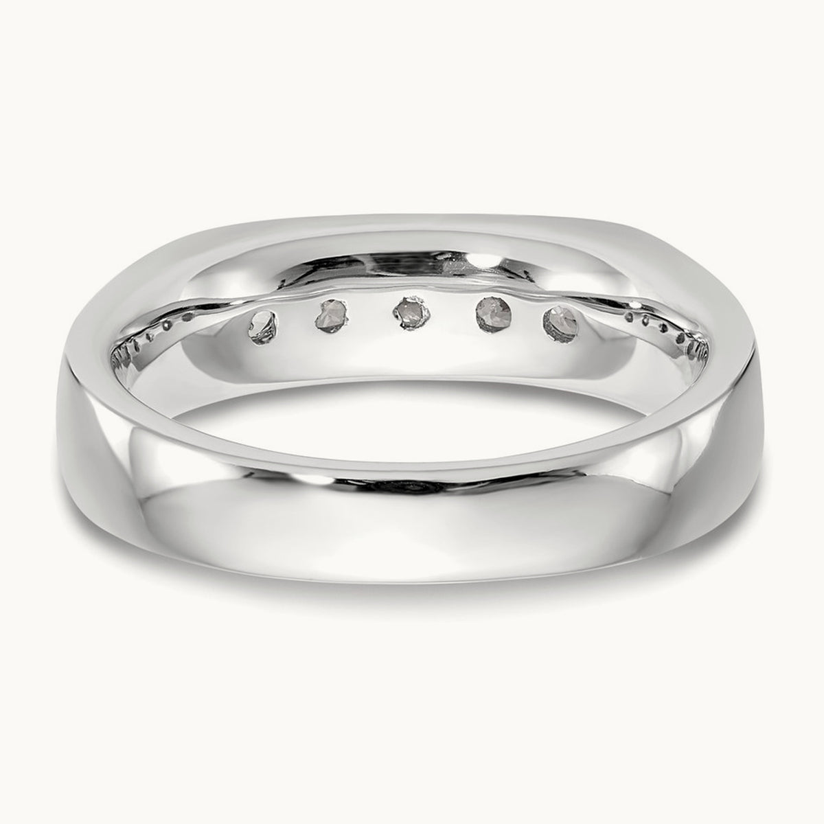 5-Stone Diamond Channel Band, 14K White Gold