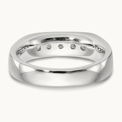5-Stone Diamond Channel Band, 14K White Gold