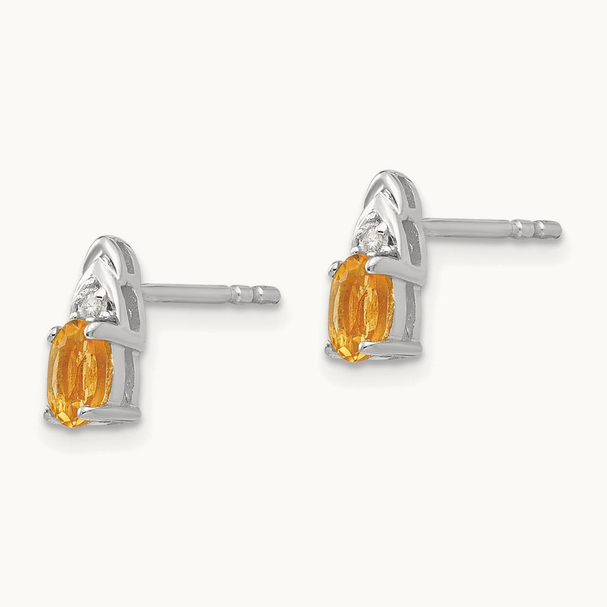 Citrine and Diamond Post Earrings — photo set