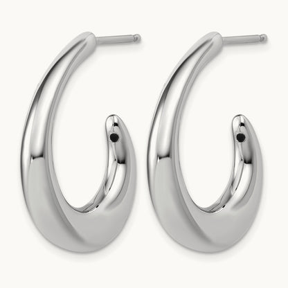 RH- Polished Post J-Hoop Earrings — Leslie's — photo set