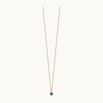 Created Emerald Necklace, 1/10 ct Lab-Grown Diamond