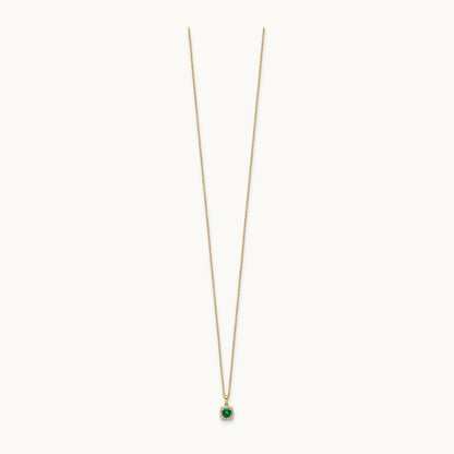 Created Emerald Necklace, 1/10 ct Lab-Grown Diamond