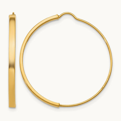 Wire Hoop Earrings — 14K Yellow Gold