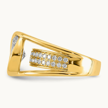 Certified Oval Center Lab Grown Diamond VS+ F+ Ring, 14K Yellow Gold