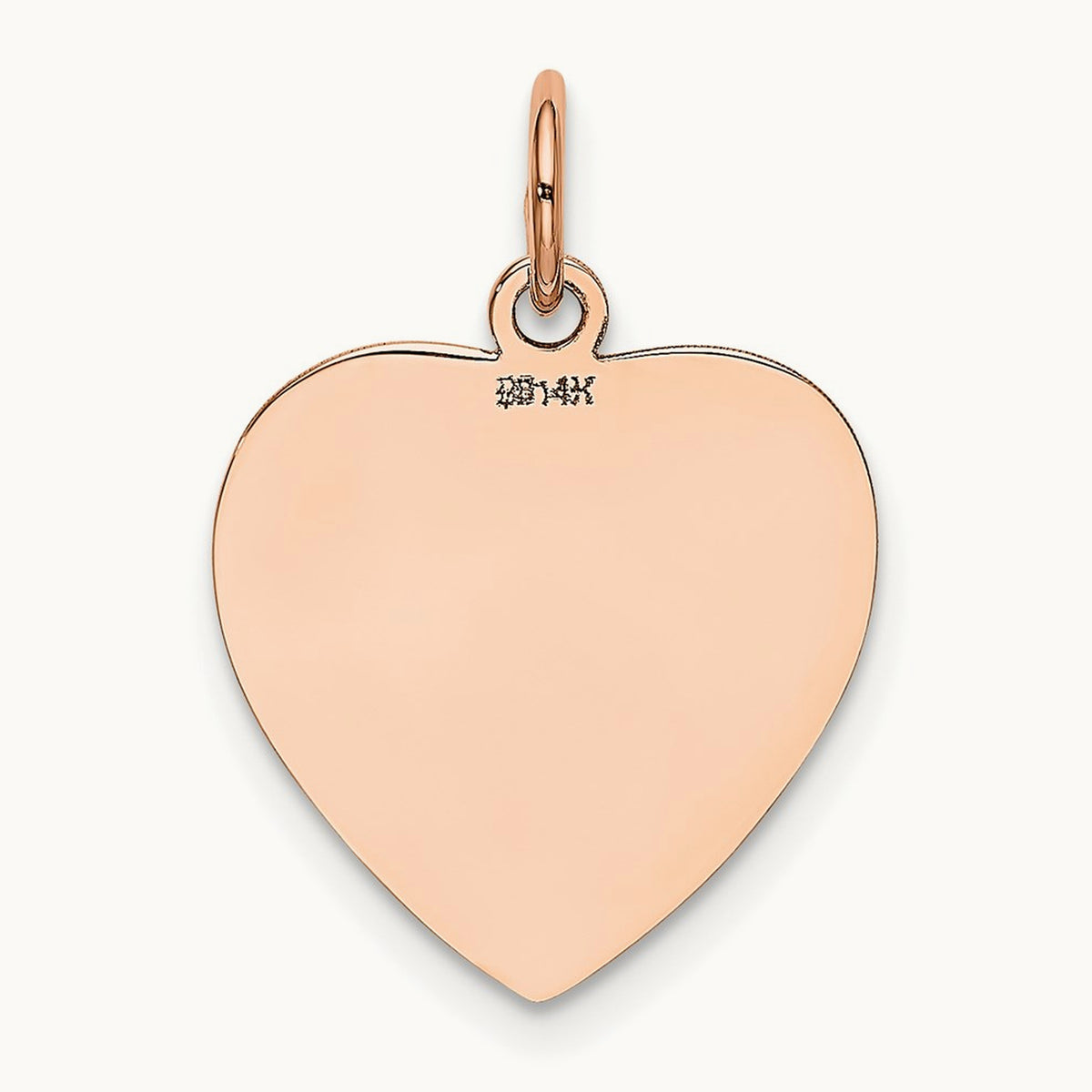 Polished Heart Shaped Disc Pendant, 14K Rose