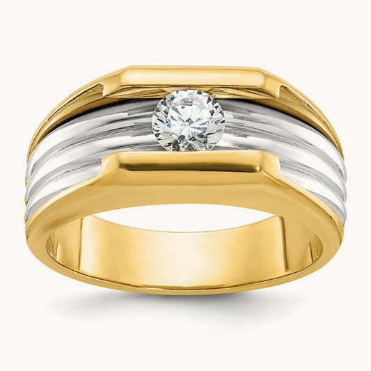 IBGoodman Men's Diamond Complete Ring, 14K Two-tone