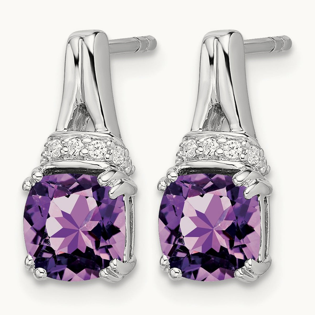 Amethyst and Diamond Earrings — photo set