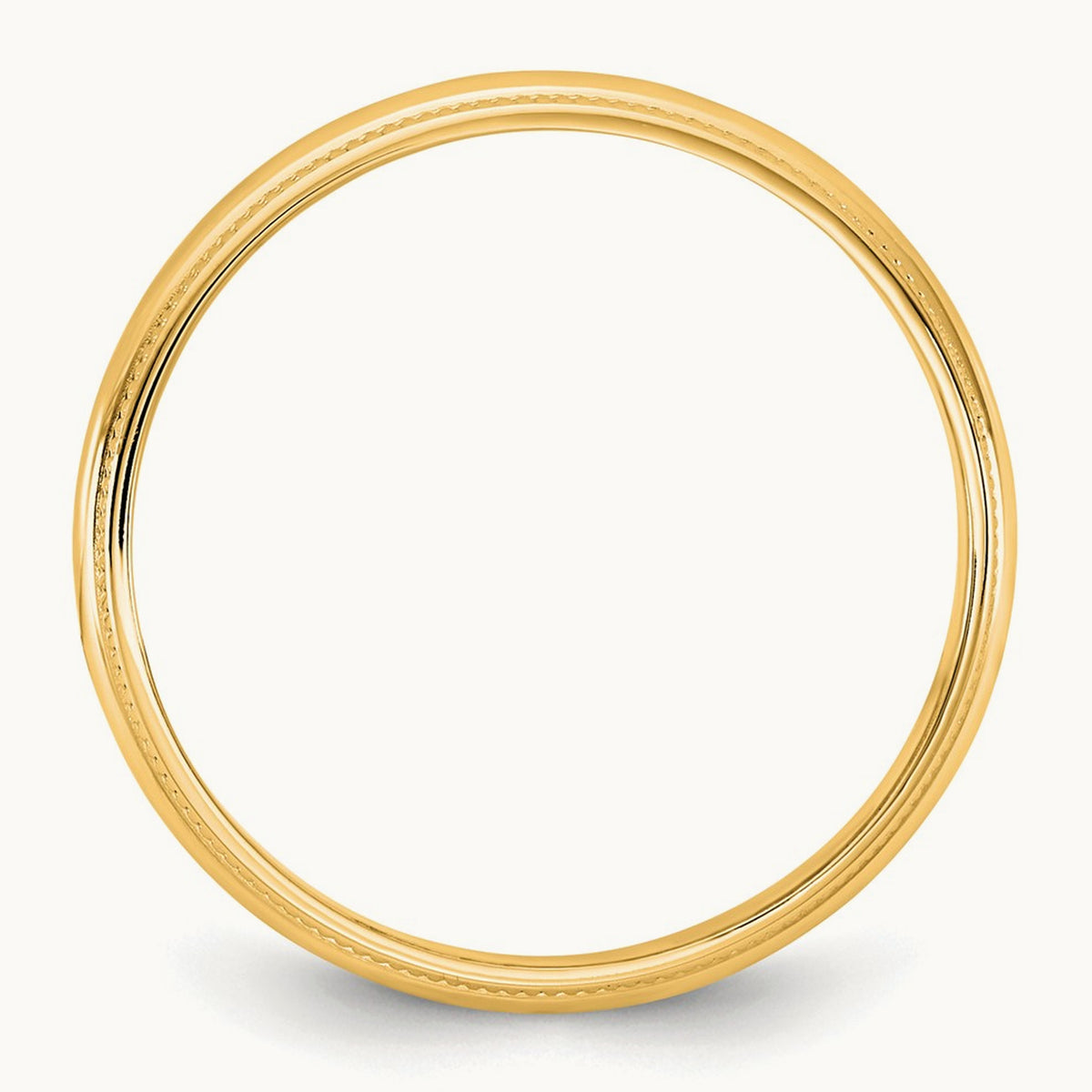 Lightweight Milgrain Half Round Band — 10K Yellow Gold, 3.5mm