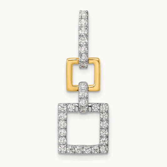 Dangle Square Slide Pendant, 0.50 ct tw Lab-Grown Diamond
