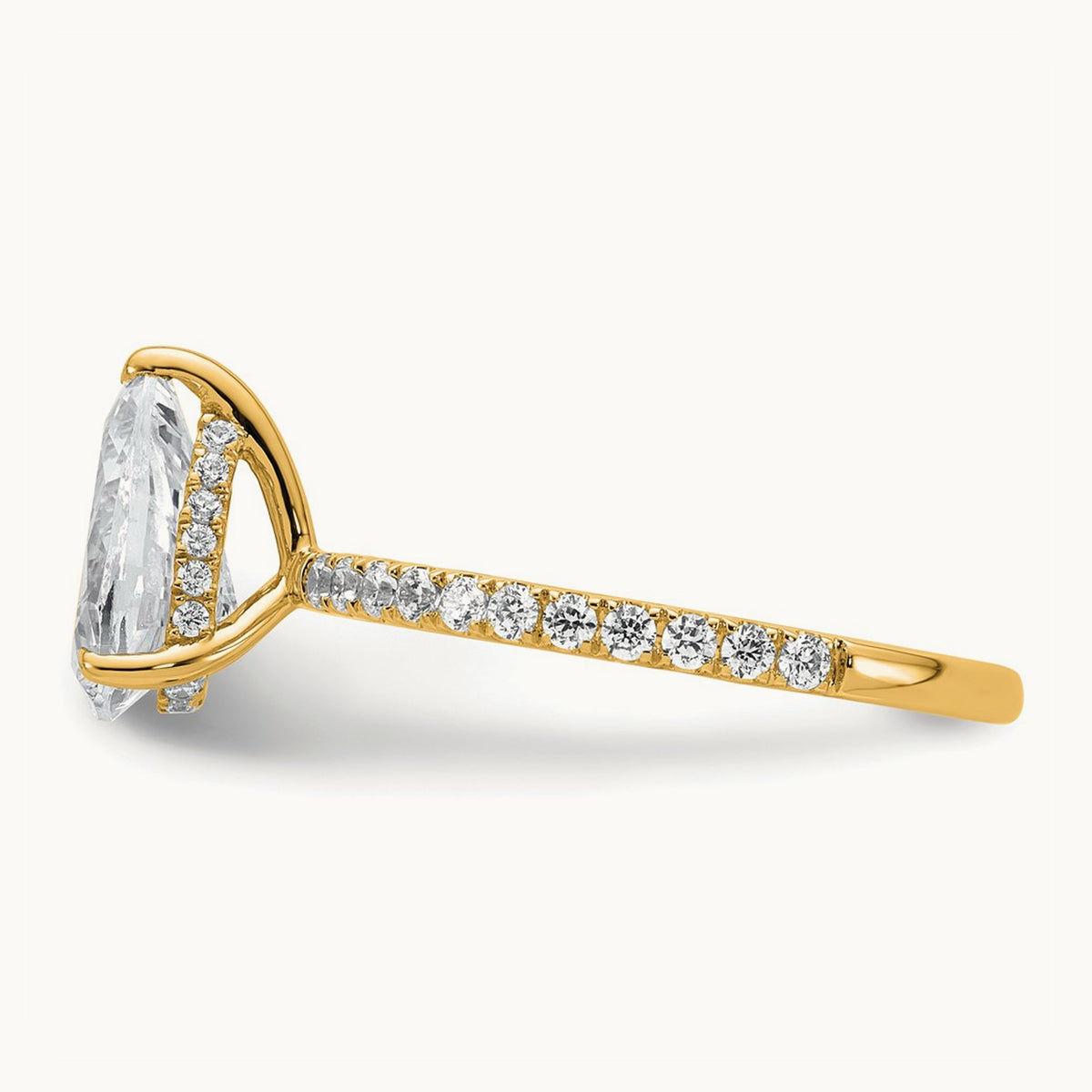 Pear Solitaire Engagement Ring, 1.25-4.75 ct tw Lab-Grown Diamond — 2 ct, 14K Yellow Gold