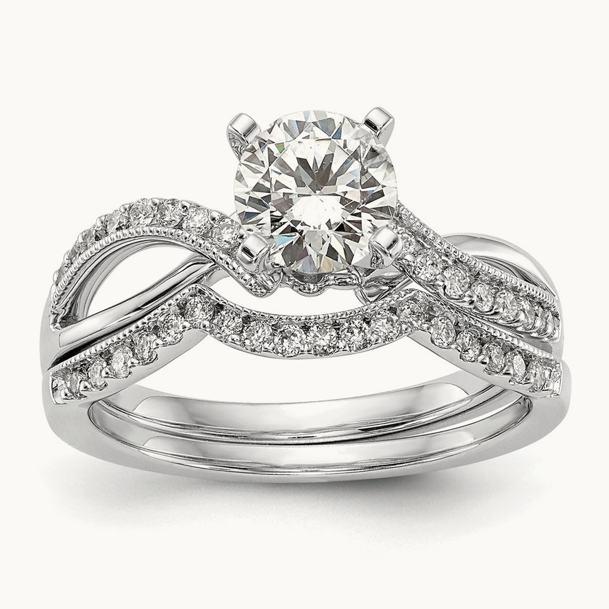 Semi-Mount Peg Set Engagement Ring, 0.15 ct tw Lab-Grown Diamond