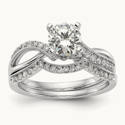 Semi-Mount Peg Set Engagement Ring, 0.15 ct tw Lab-Grown Diamond