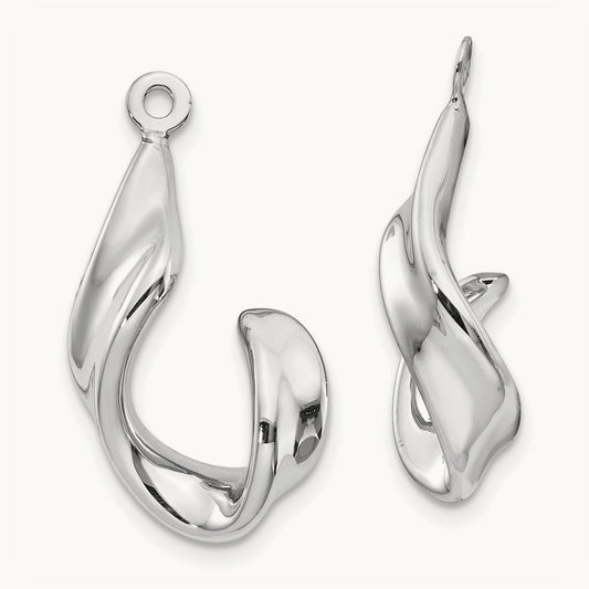 Twisted J Earring Jackets, 14K White Gold