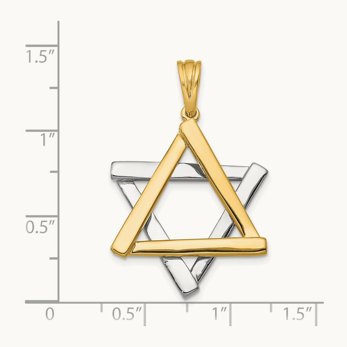 Star Of David Pendant, 14K Two-tone