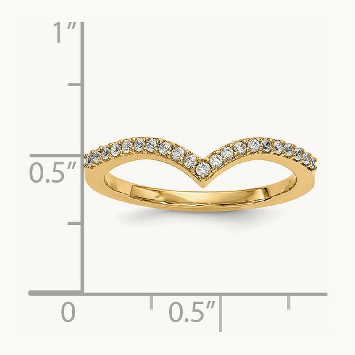 Diamond V Ring — 14K Yellow Gold