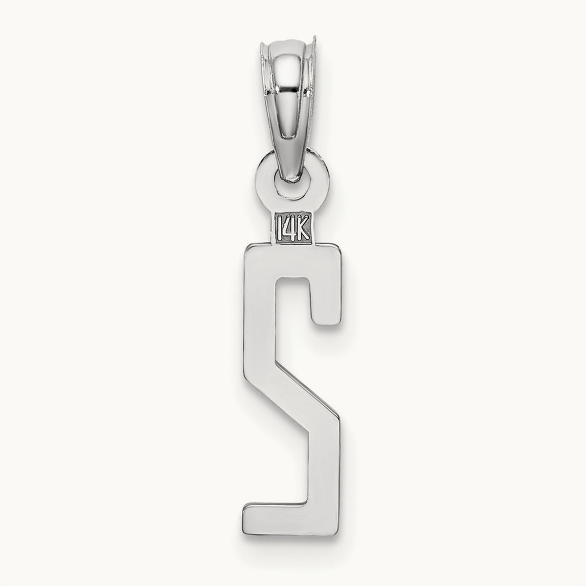 Polished Number 2 Pendant — 14K White Gold, 18.44mm