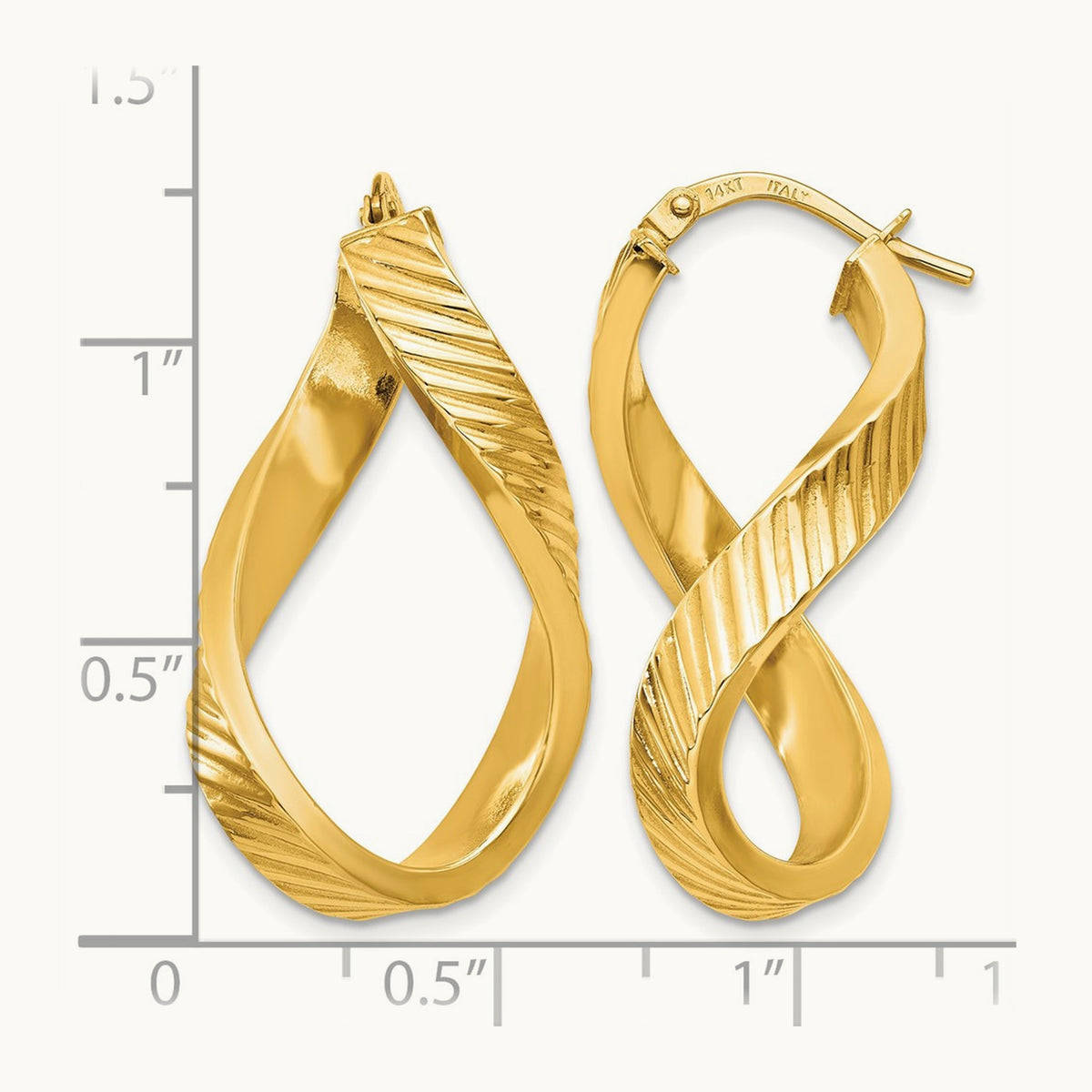 Twisted Textured Oval Hoop Earrings — photo set