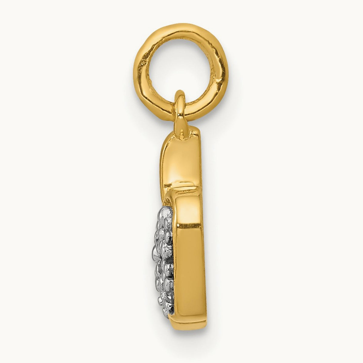 Diamond Apple Charm — 14K Yellow Gold