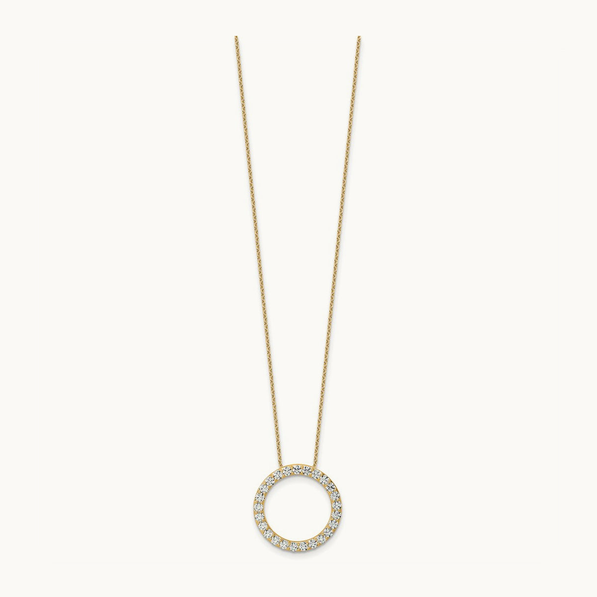 Circle Slide Necklace, 1-3 ct Lab-Grown Diamond — 14K Yellow Gold