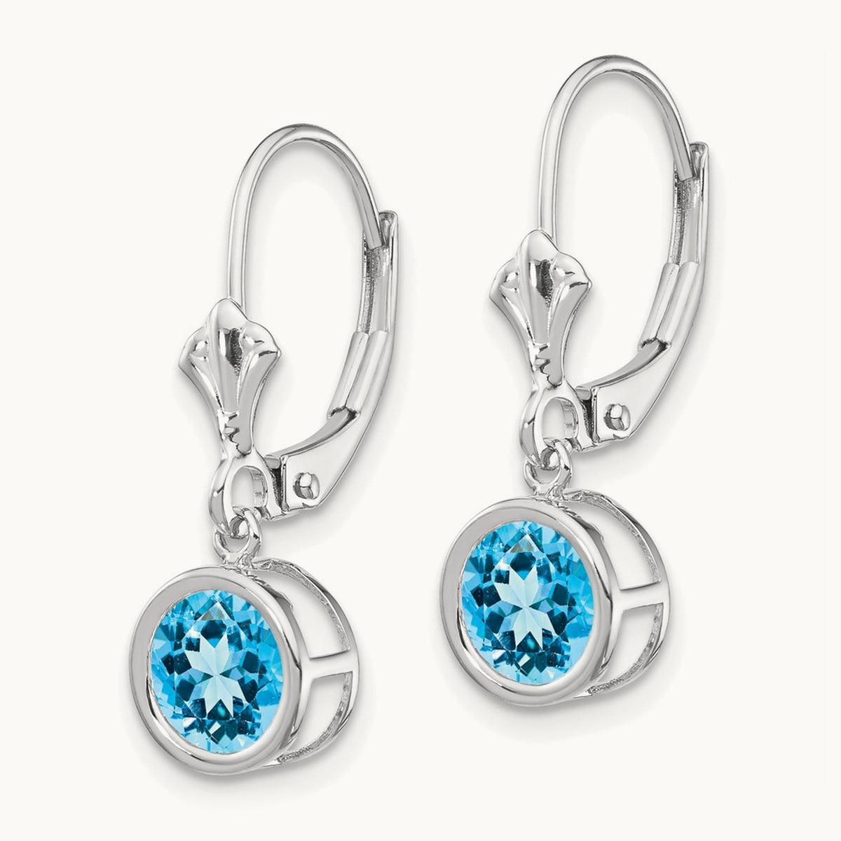 Blue Topaz Leverback Earrings — photo set