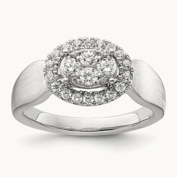 Cluster Engagement Ring, 0.50 ct tw Lab-Grown Diamond