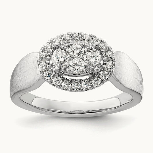 Cluster Engagement Ring, 0.50 ct tw Lab-Grown Diamond