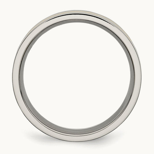 Polished Yellow IP-plated Grooved Band — photo set