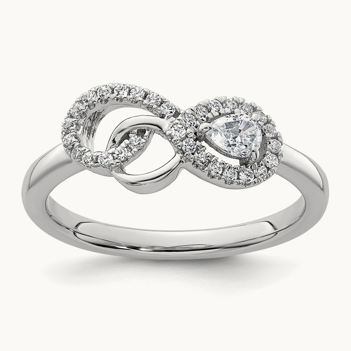 Polished Diamond Infinity Ring, 14K White Gold