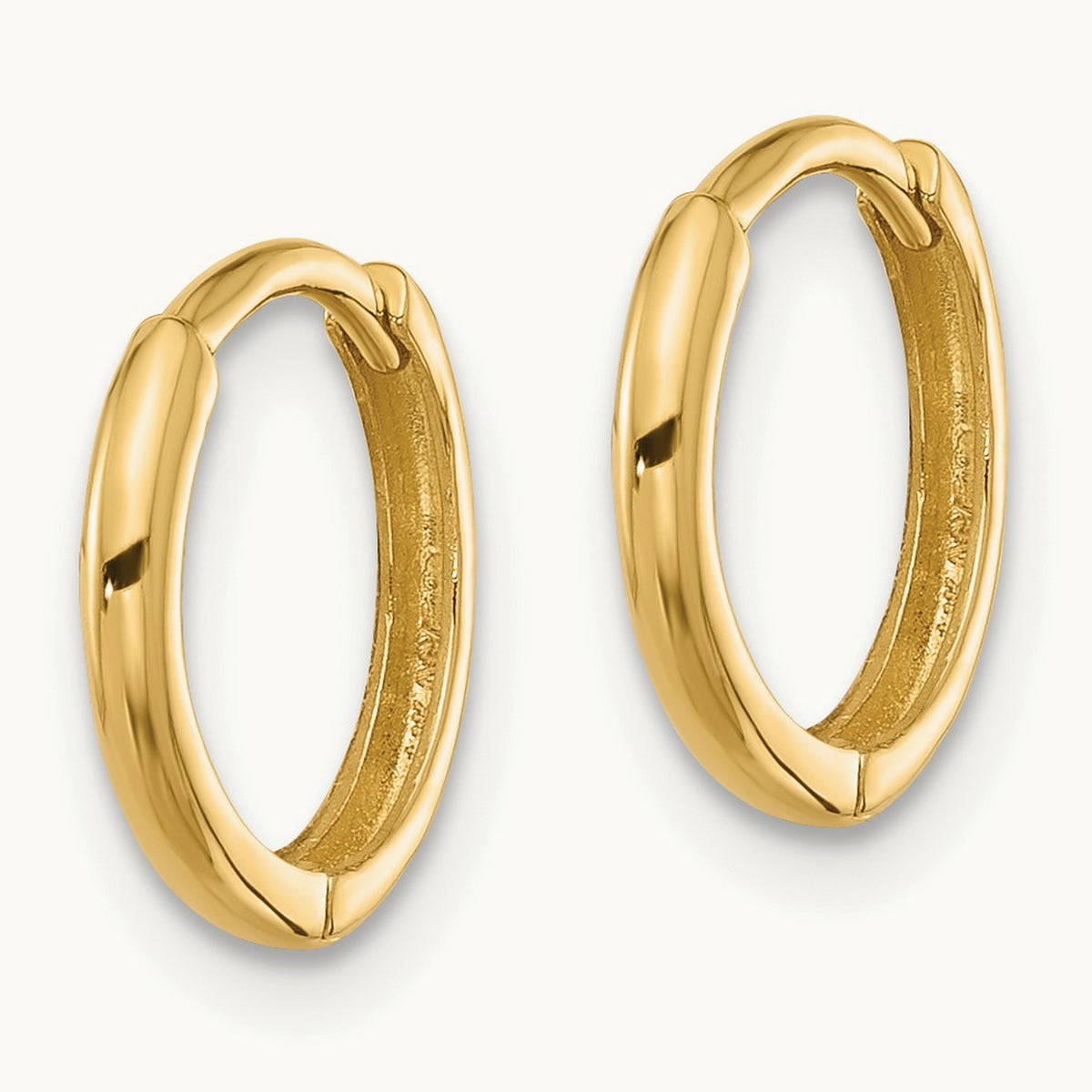 Madi K Polished Hinged Huggie Hoop Earrings, 1.45mm, 14K