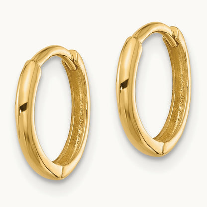 Madi K Polished Hinged Huggie Hoop Earrings, 1.45mm, 14K