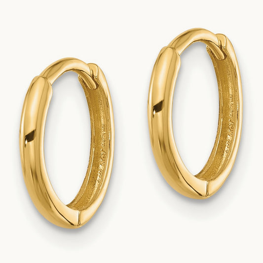 Madi K Polished Hinged Huggie Hoop Earrings, 1.45mm, 14K