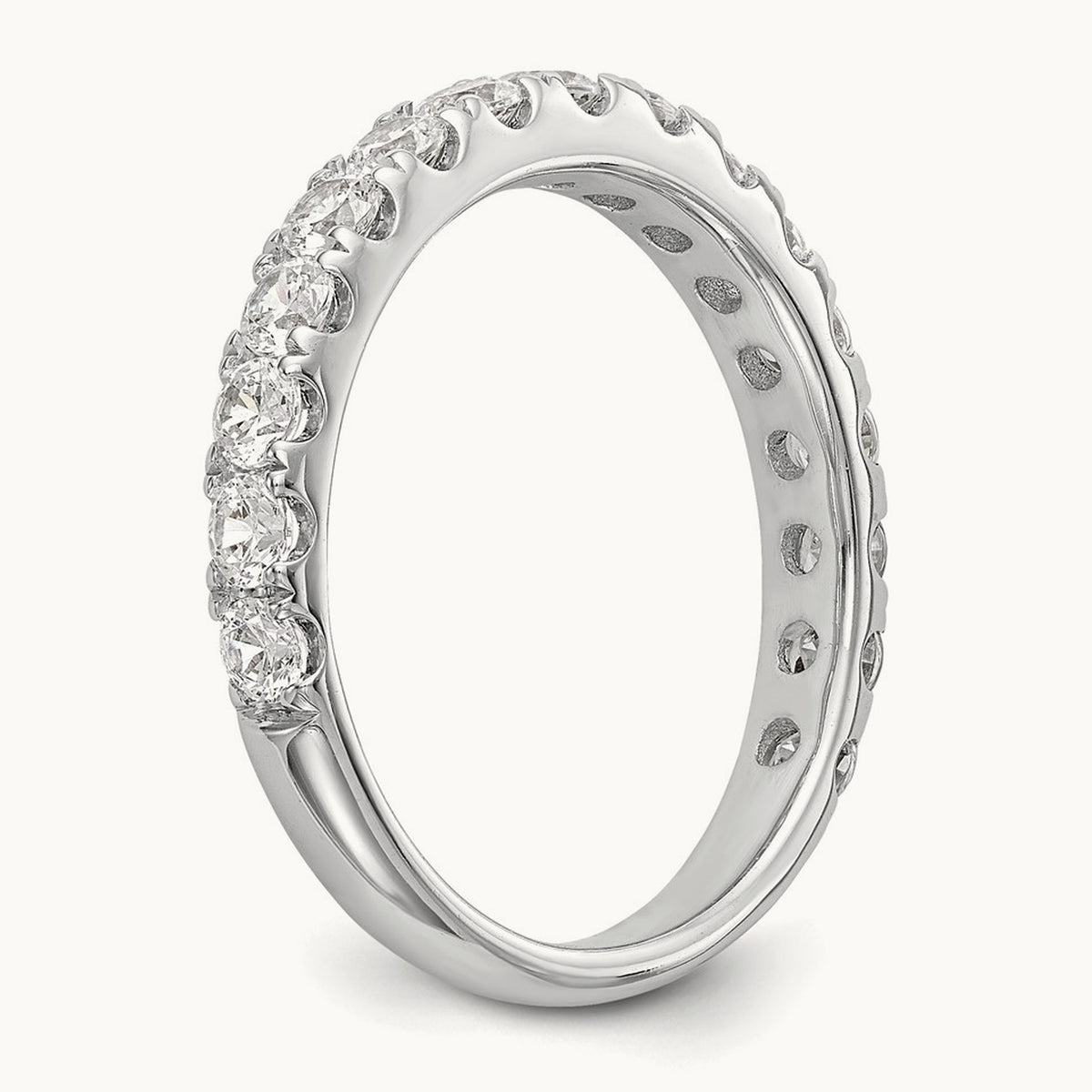 Wedding Band, 0.50-0.75 ct tw Lab-Grown Diamond — 7/8 ct, VS/SI (Great), 14K White Gold