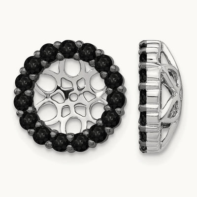 Black Diamond Earring Jackets, 14K White Gold