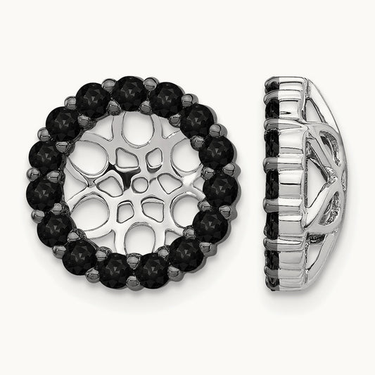 Black Diamond Earring Jackets, 14K White Gold
