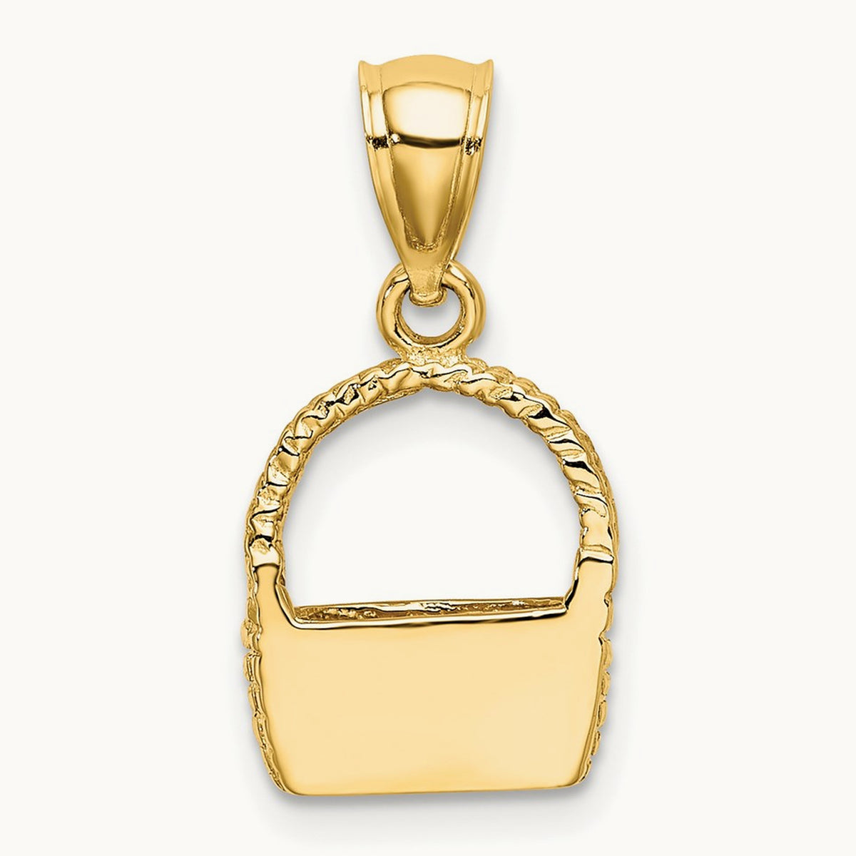 2-D Flat Back Basket Charm, 14K