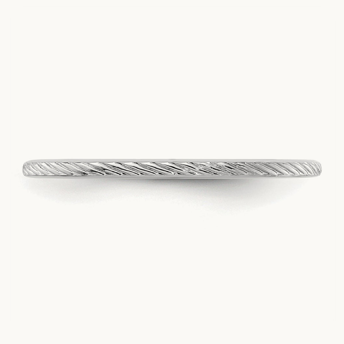 Twisted Wire Pattern Stackable Band — 10K White Gold